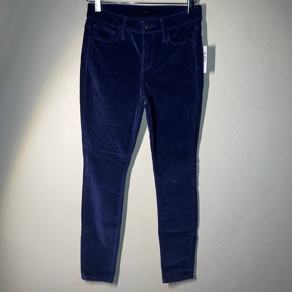 Joe's Jeans Icon Velvet Ankle Skinny Pants Jeans Velour Navy Blue NWT Size 27 - Picture 3 of 11